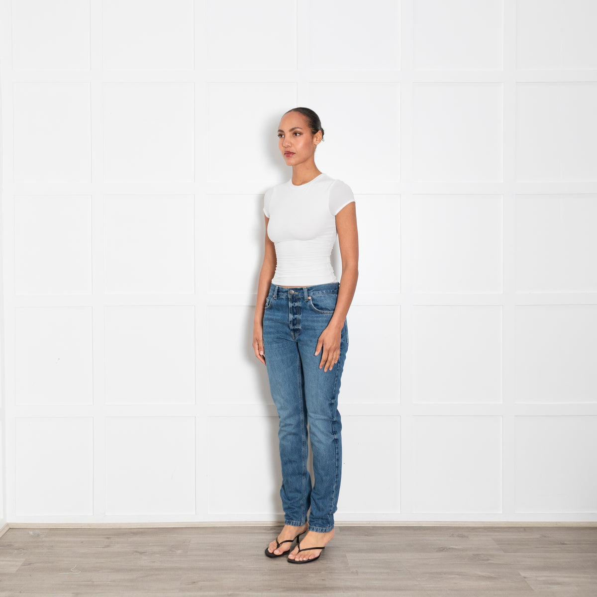 Raey Blue Denim Tapered Leg Jeans