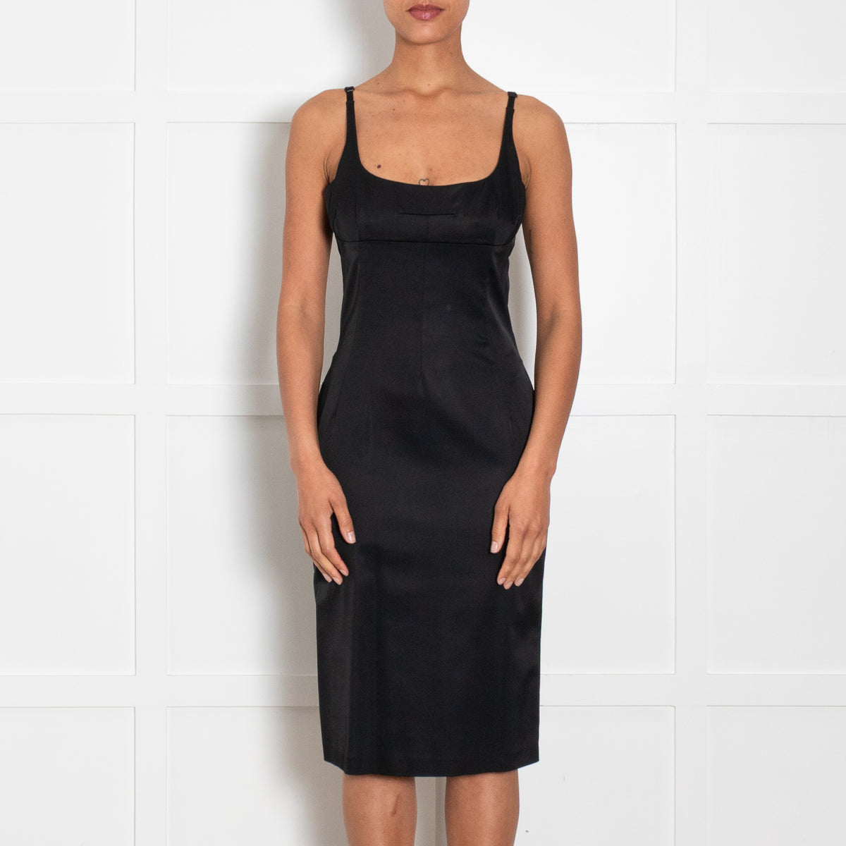Dolce & Gabbana Black Stretch Satin Dress