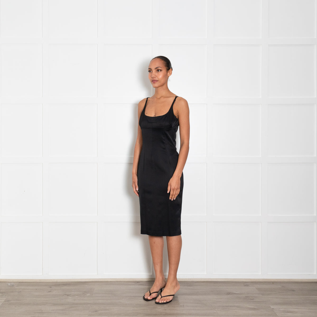 Dolce & Gabbana Black Stretch Satin Dress
