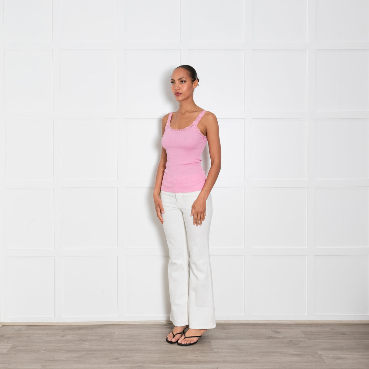 Rosemunde Pink Lace Trim Vest