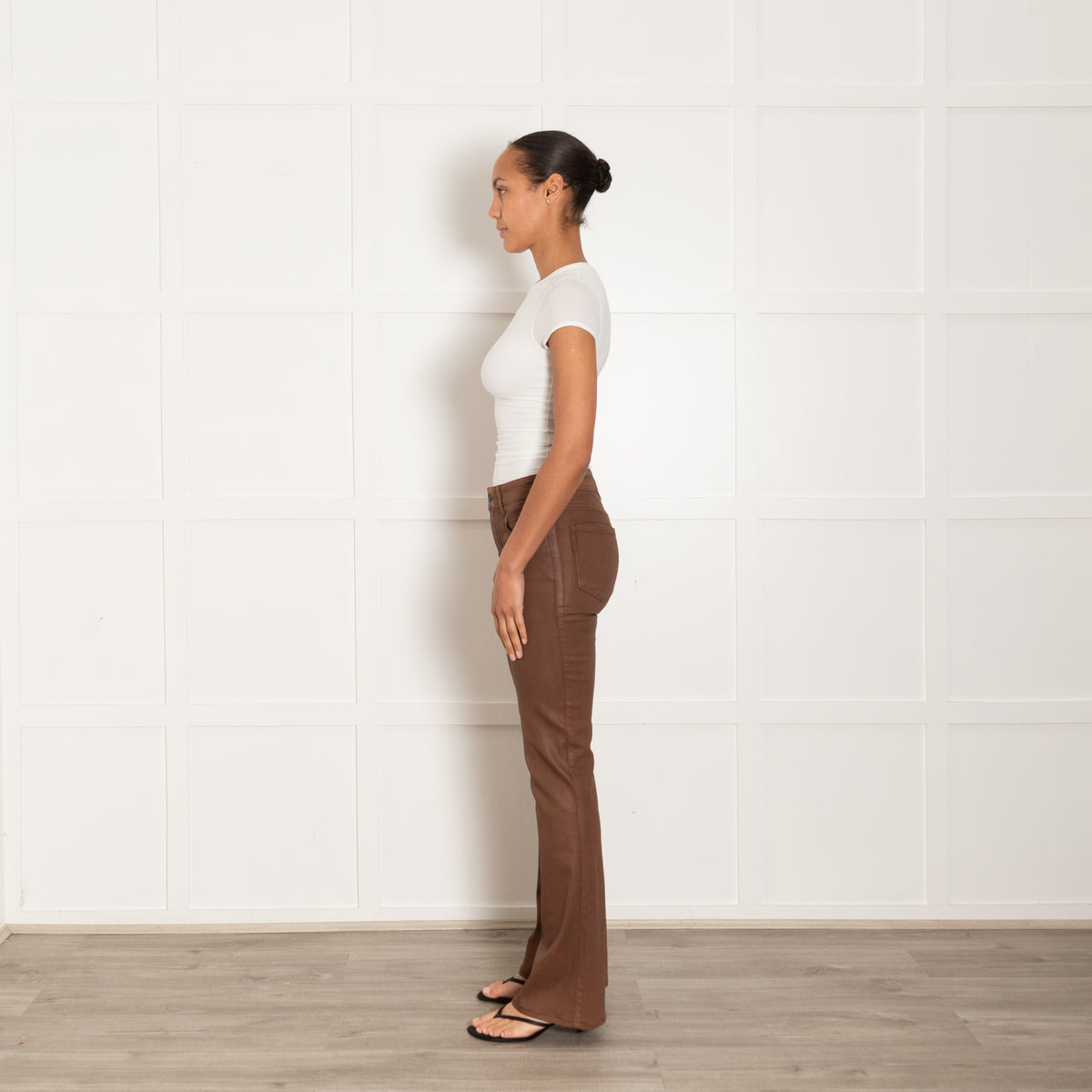Paige High Rise Laurel Canyon Brown Trousers