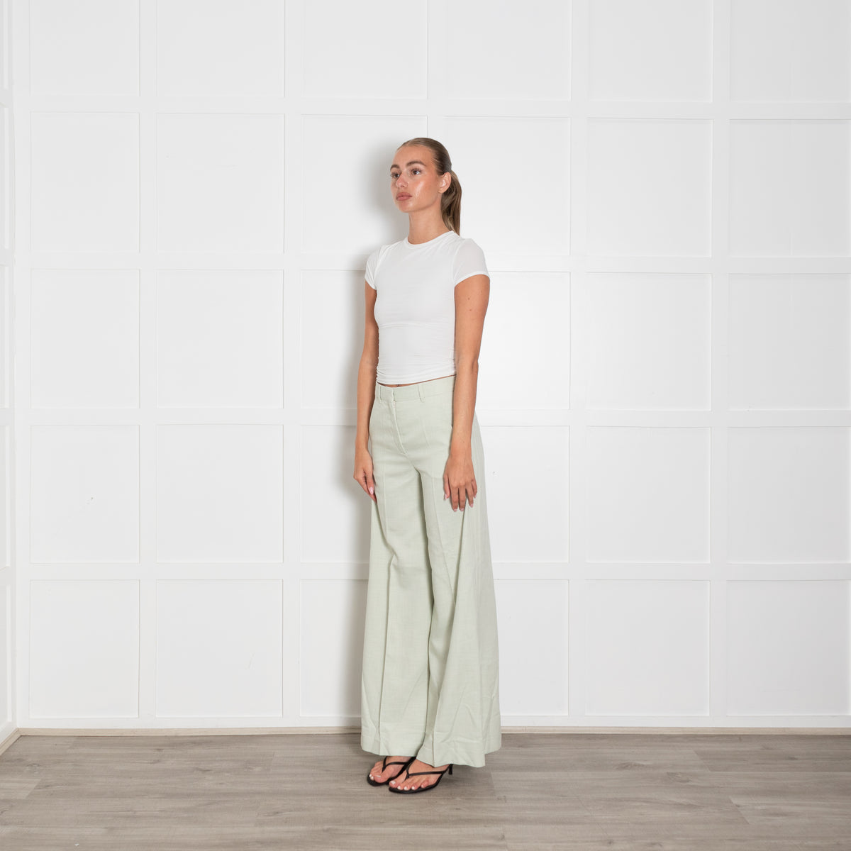 Me + Em Pistachio Green Wide Leg Trousers