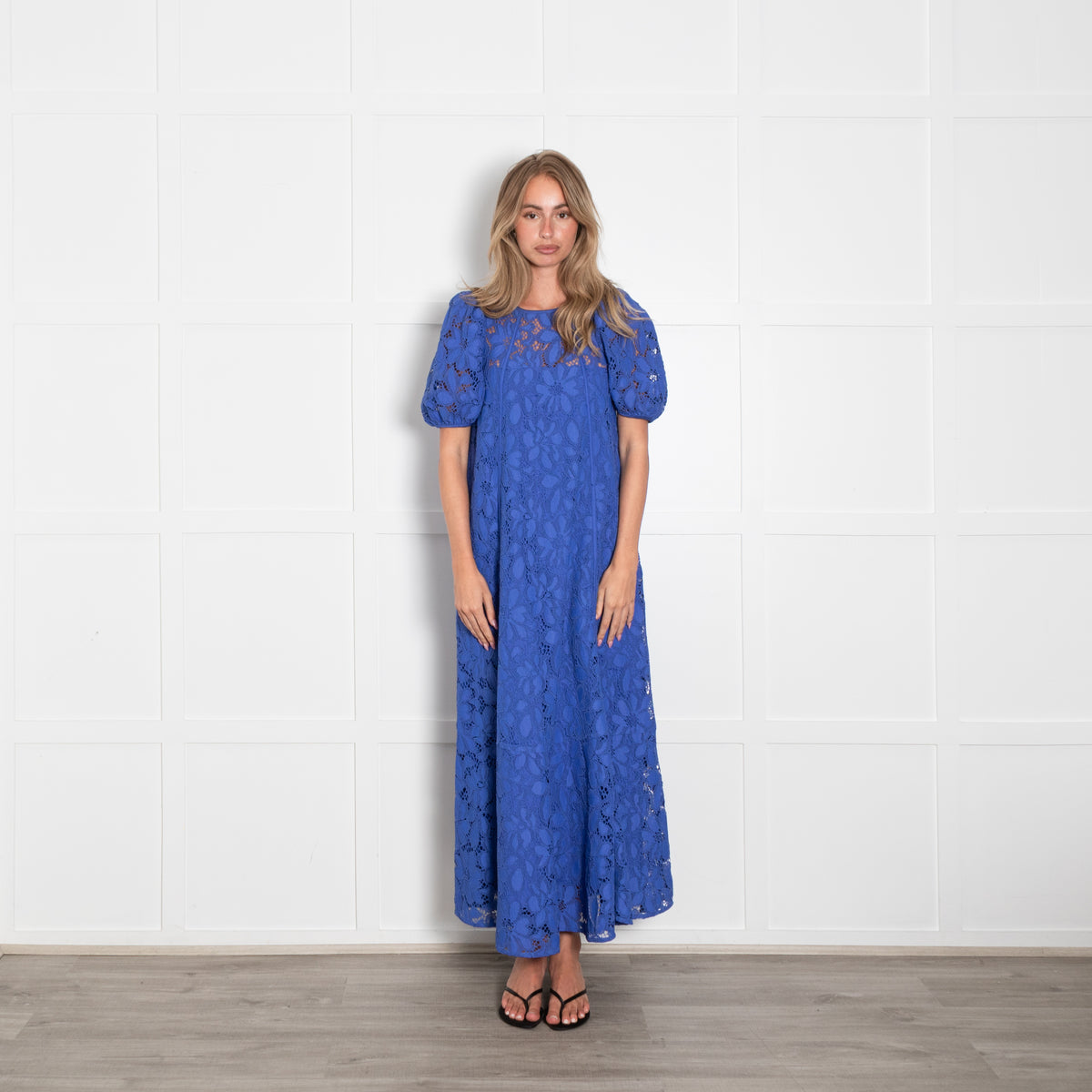 Me + Em Guipure Statement Lace Royal Blue Dress