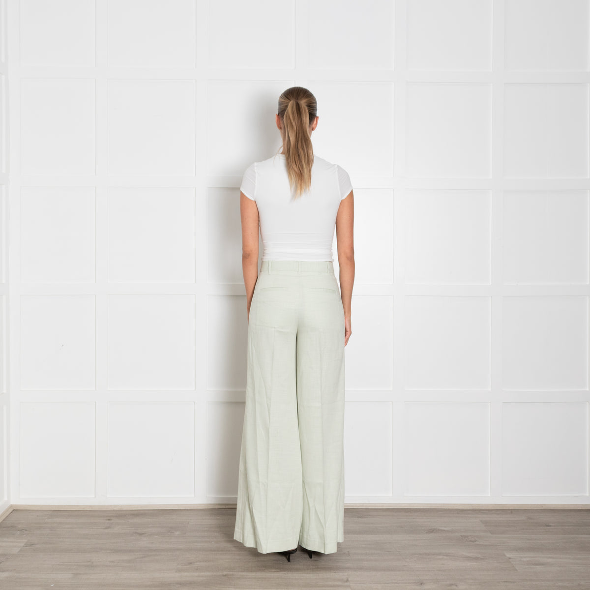 Me + Em Pistachio Green Wide Leg Trousers