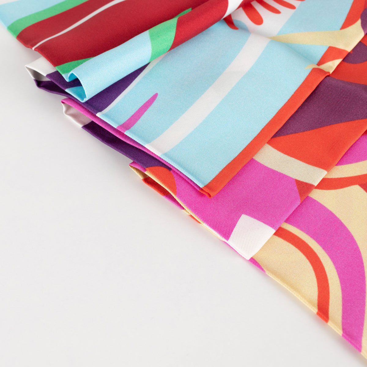 Longchamp Multi Print Silk Wave Tropical Scarf