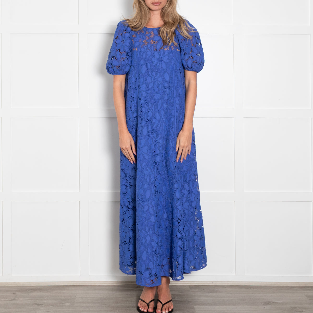 Me + Em Guipure Statement Lace Royal Blue Dress