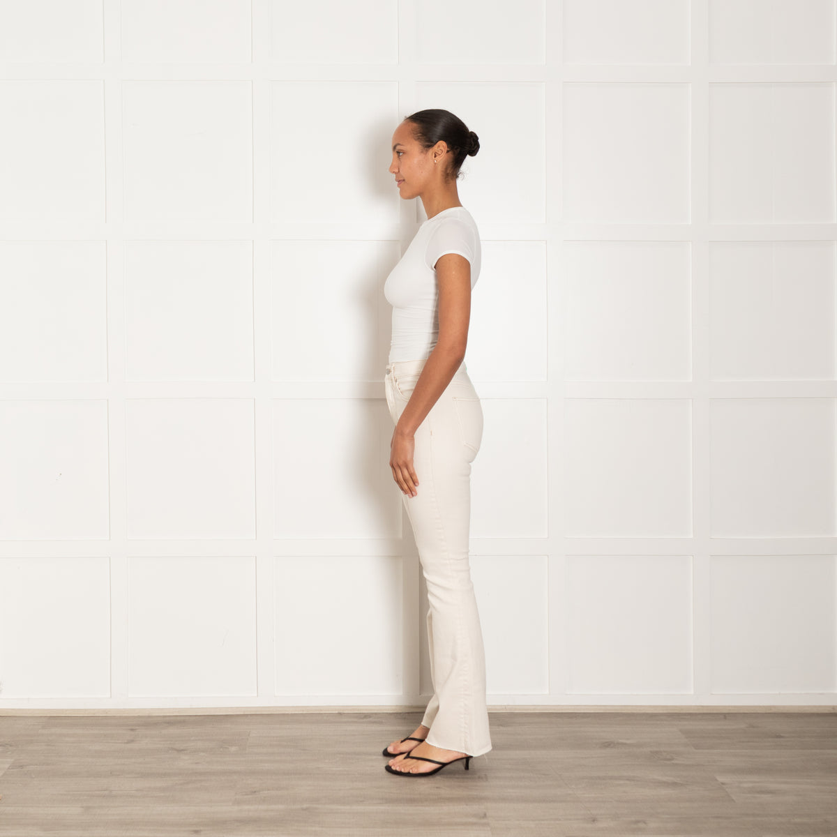Veronica Beard Cream Cameron Bootcut Jeans