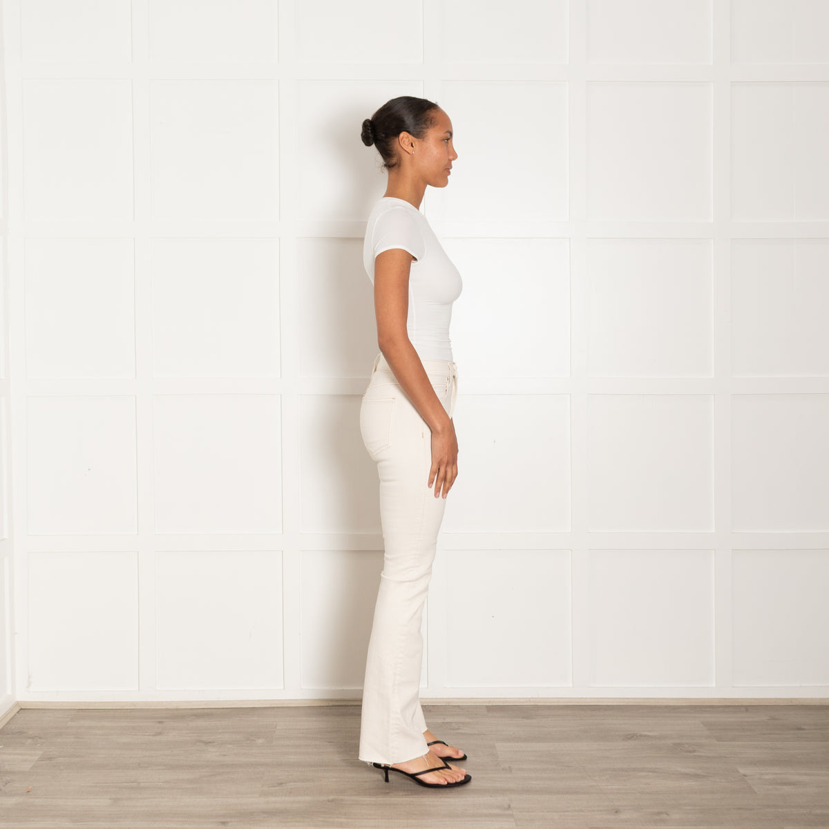 Veronica Beard Cream Cameron Bootcut Jeans