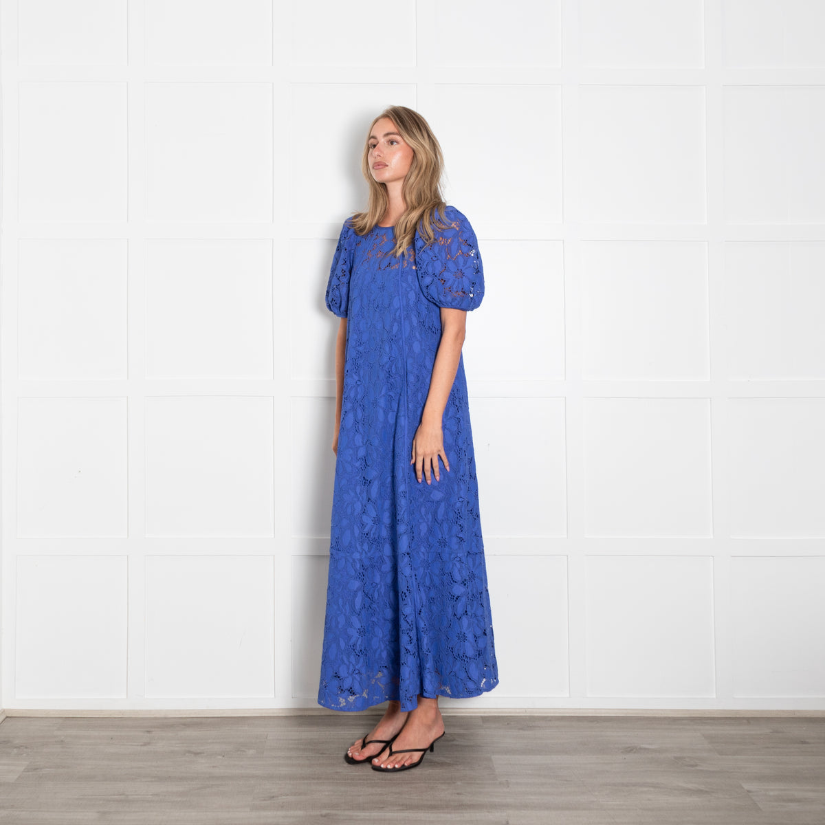 Me + Em Guipure Statement Lace Royal Blue Dress