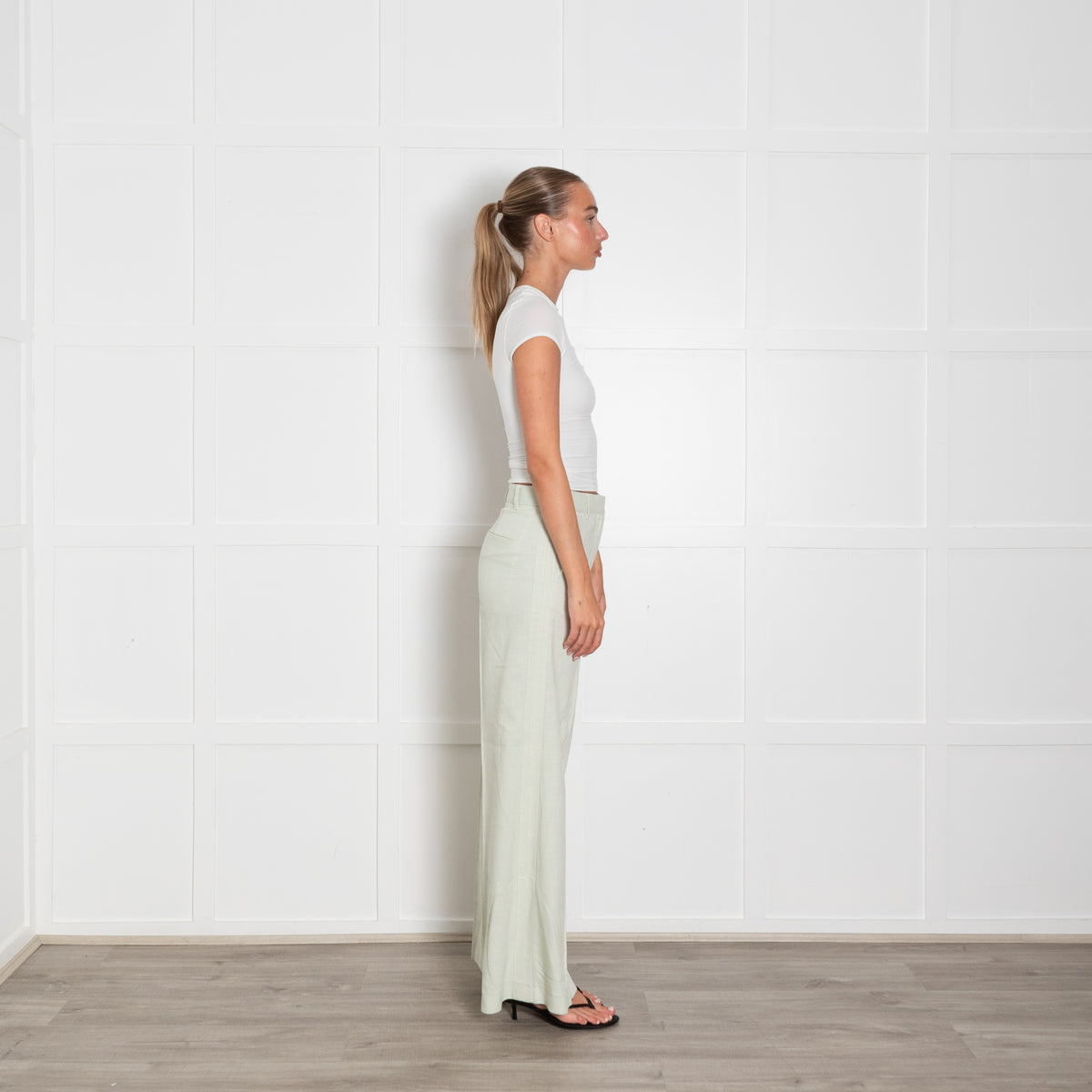 Me + Em Pistachio Green Wide Leg Trousers