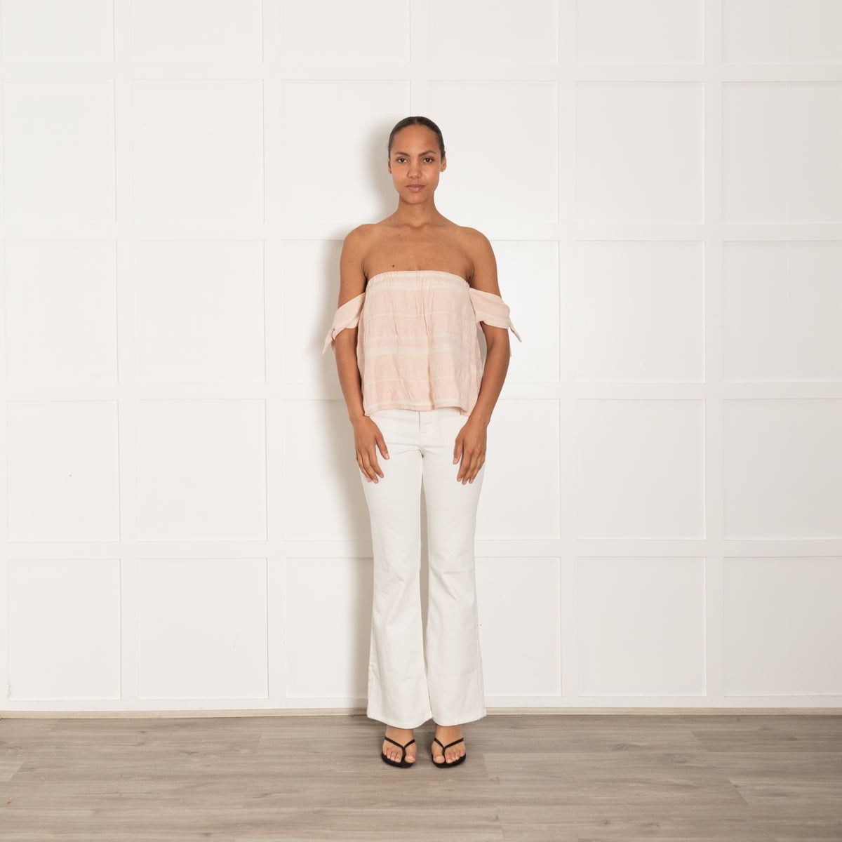 Bec & Bridge Pink Cotton Off The Shoulder Top