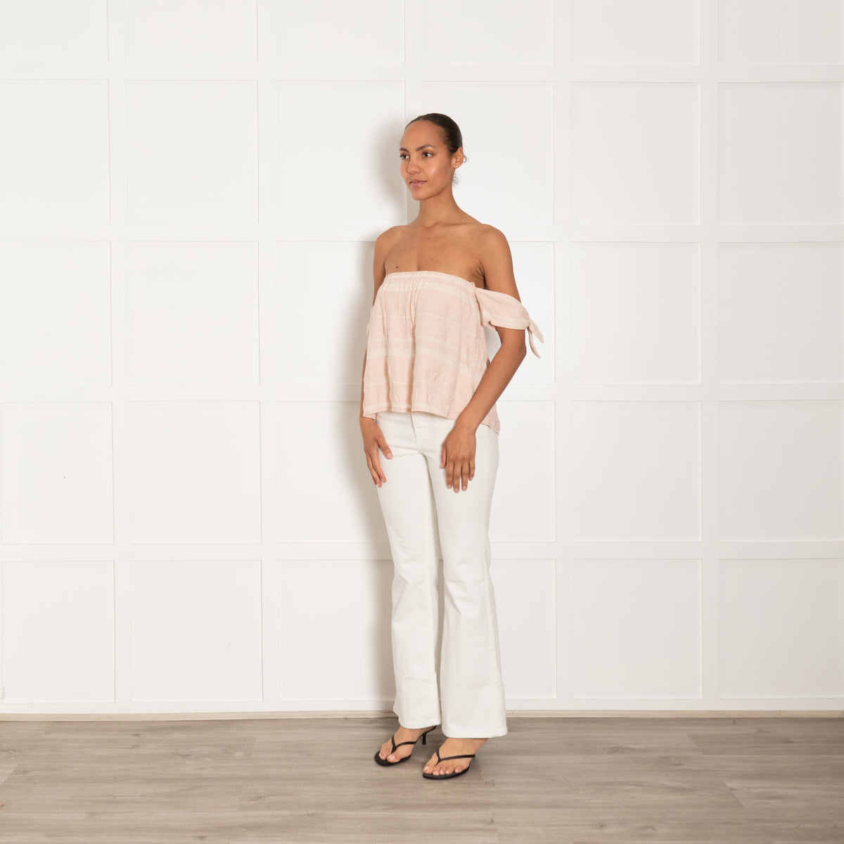 Bec & Bridge Pink Cotton Off The Shoulder Top