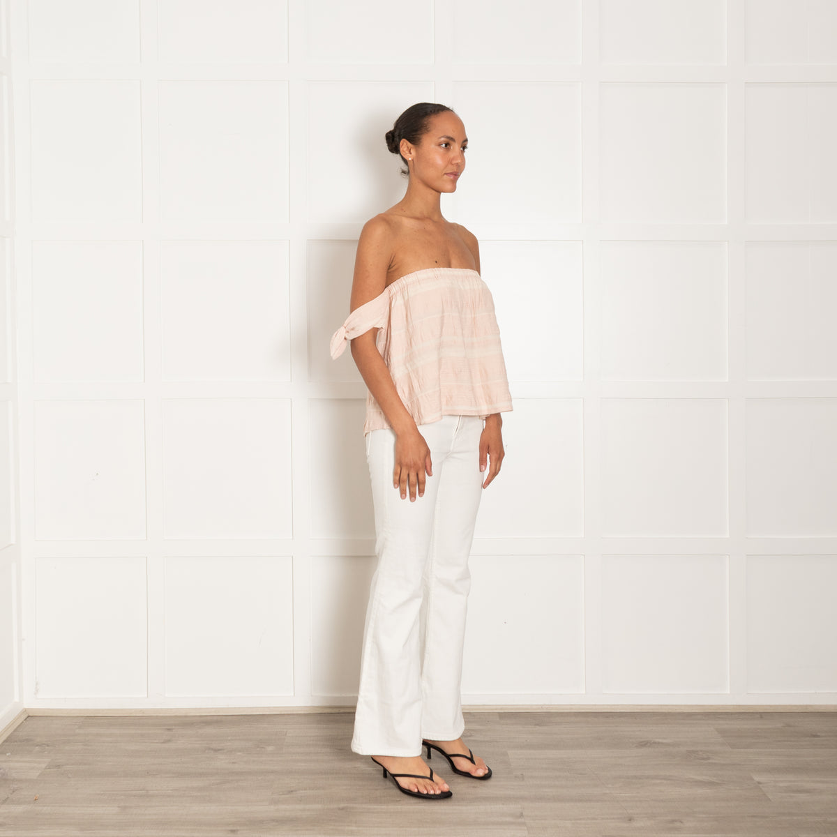 Bec & Bridge Pink Cotton Off The Shoulder Top