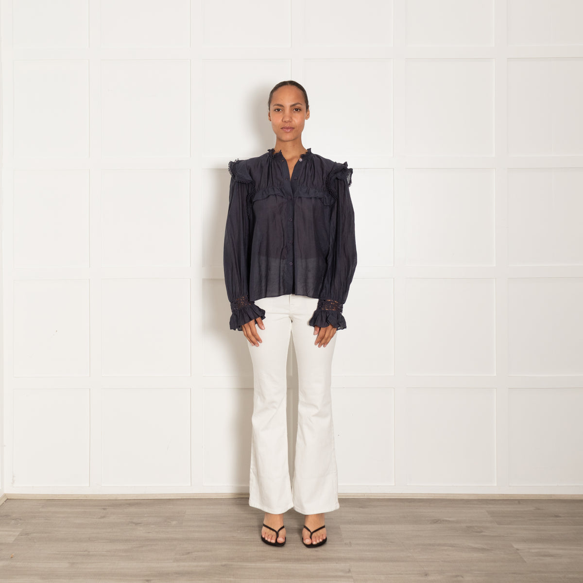 Isabel Marant Etoile Blue Frilled Blouse
