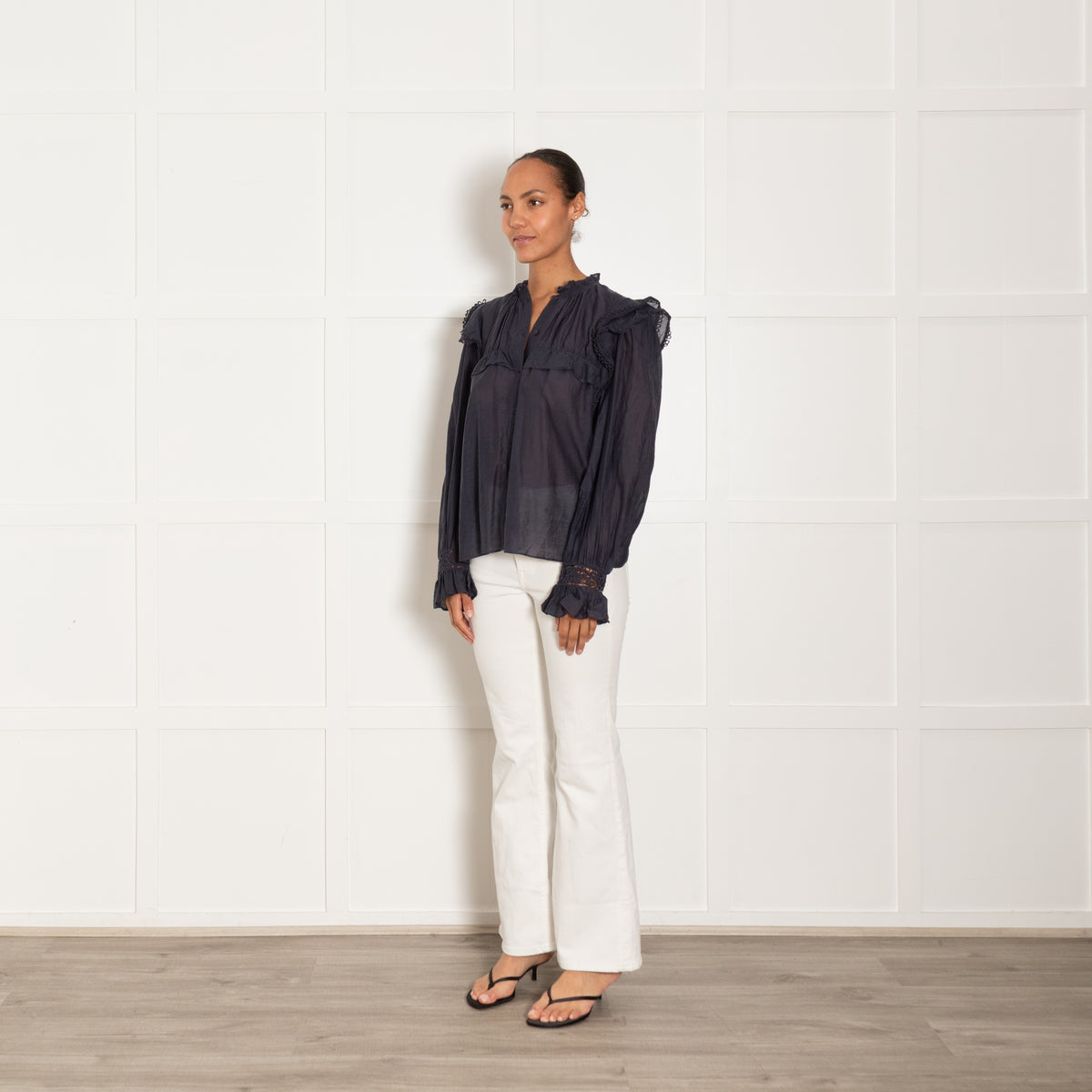 Isabel Marant Etoile Blue Frilled Blouse
