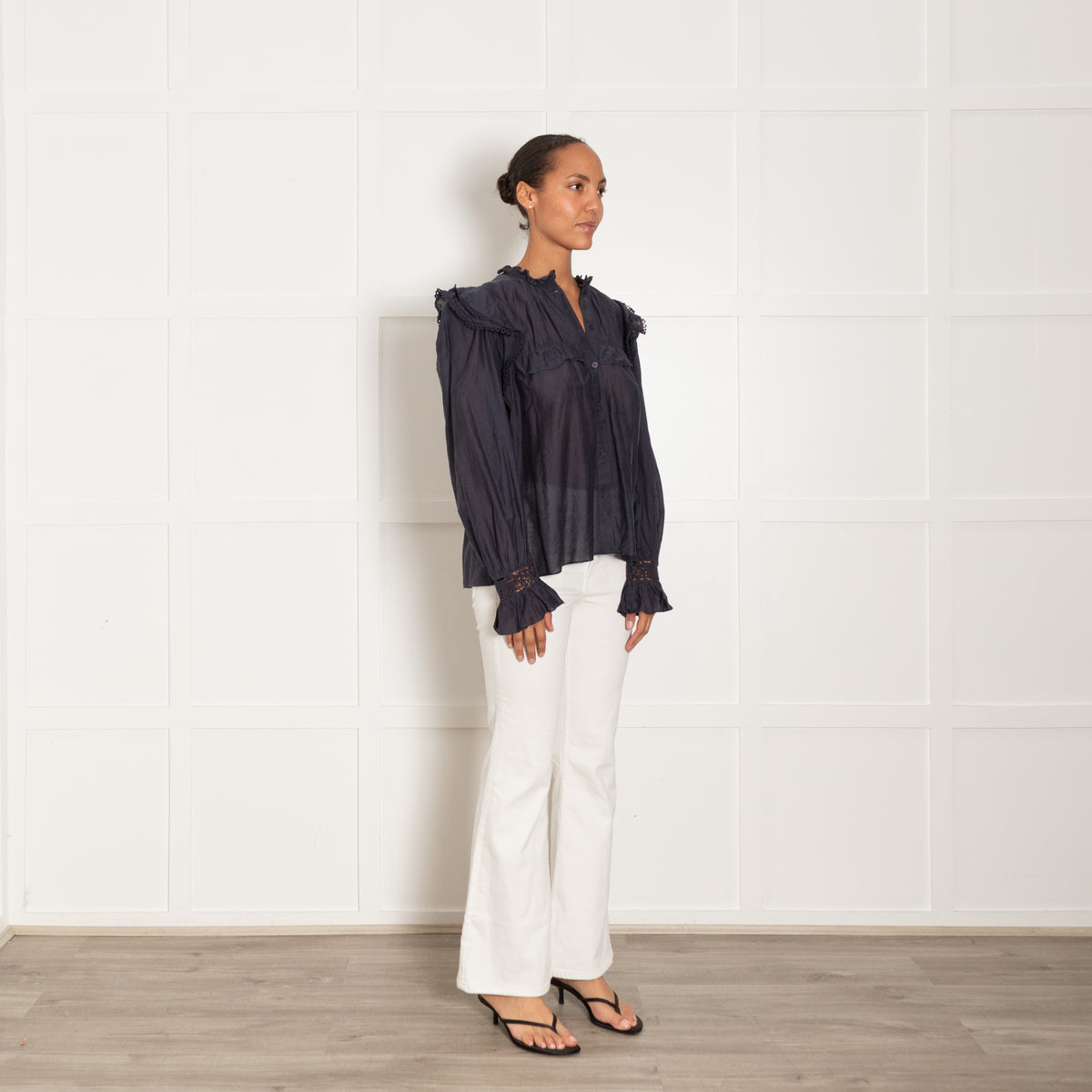 Isabel Marant Etoile Blue Frilled Blouse