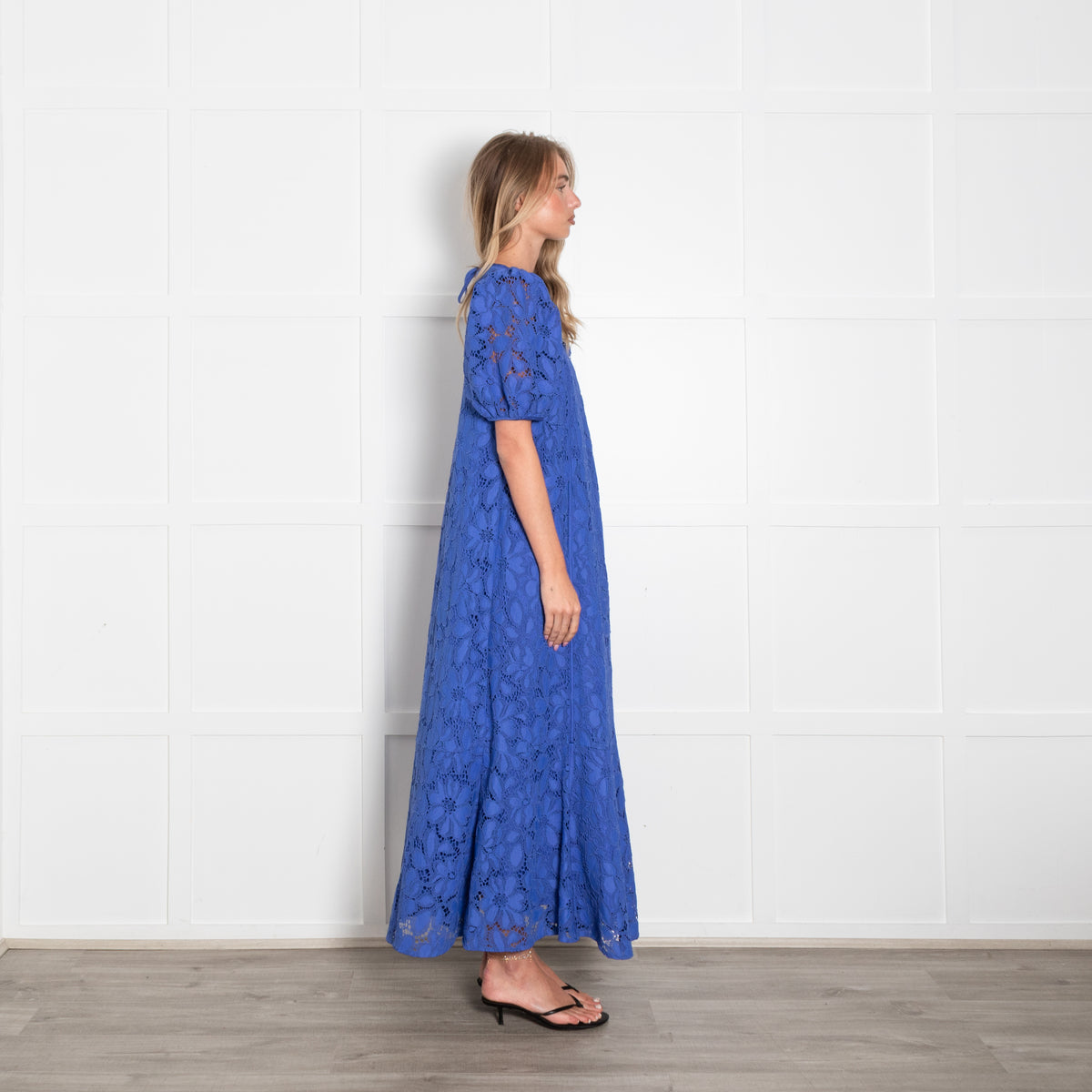 Me + Em Guipure Statement Lace Royal Blue Dress