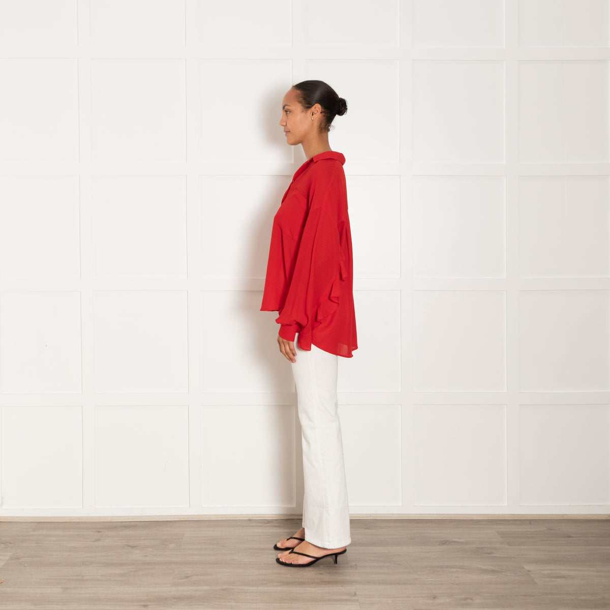 Essentiel Antwerp Red Button Up Collared Shirt