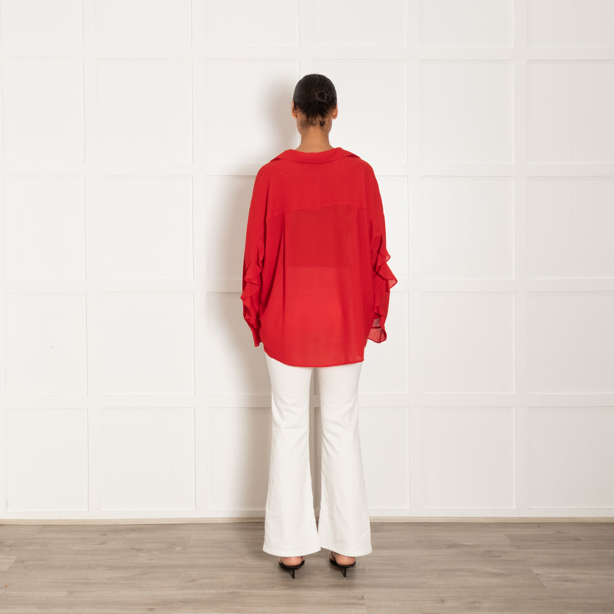 Essentiel Antwerp Red Button Up Collared Shirt