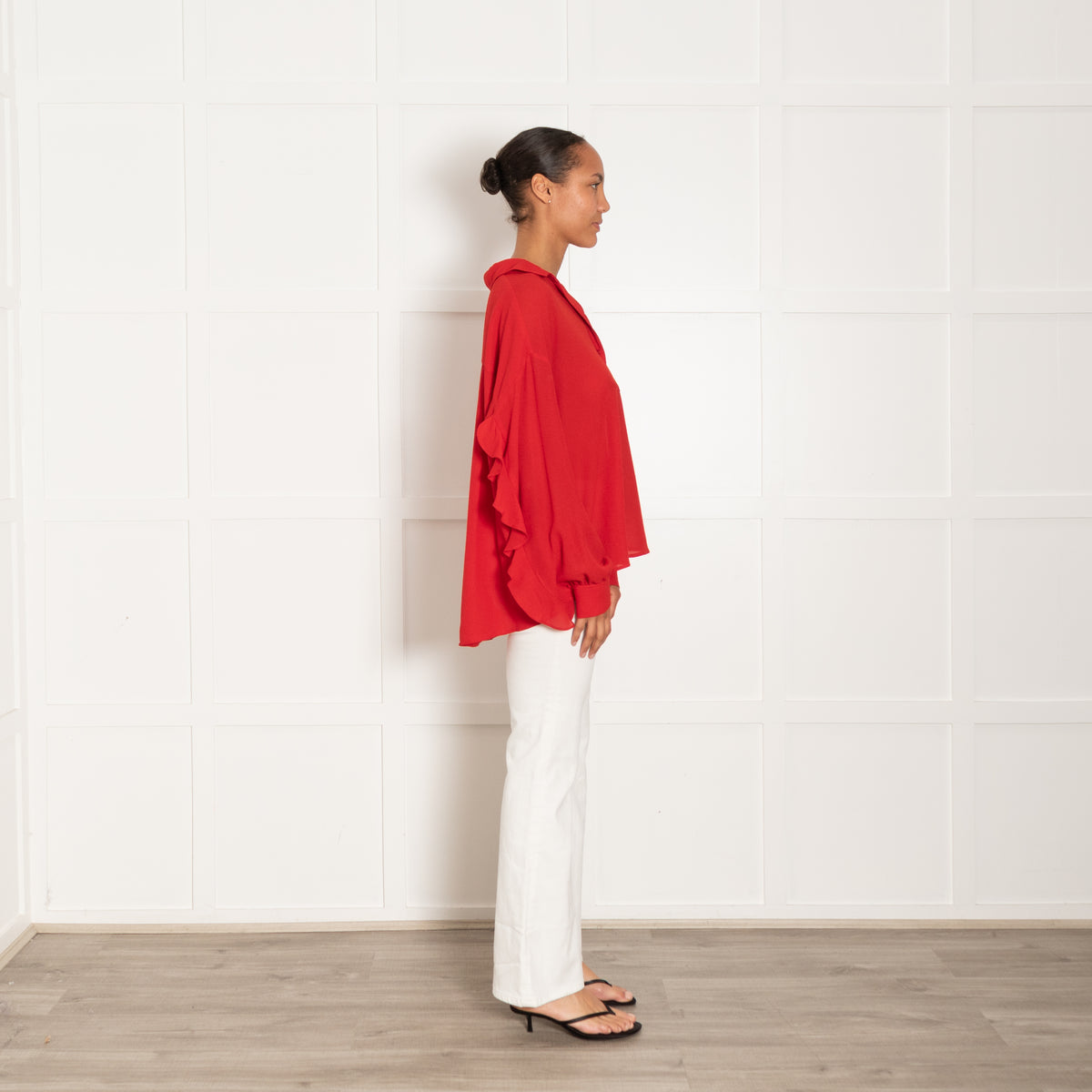 Essentiel Antwerp Red Button Up Collared Shirt