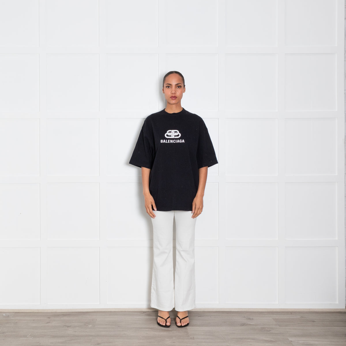 Balenciaga Black Logo Motif T Shirt