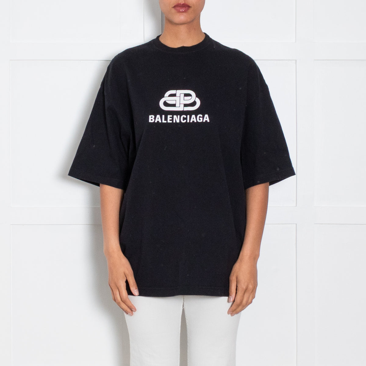 Balenciaga Black Logo Motif T Shirt