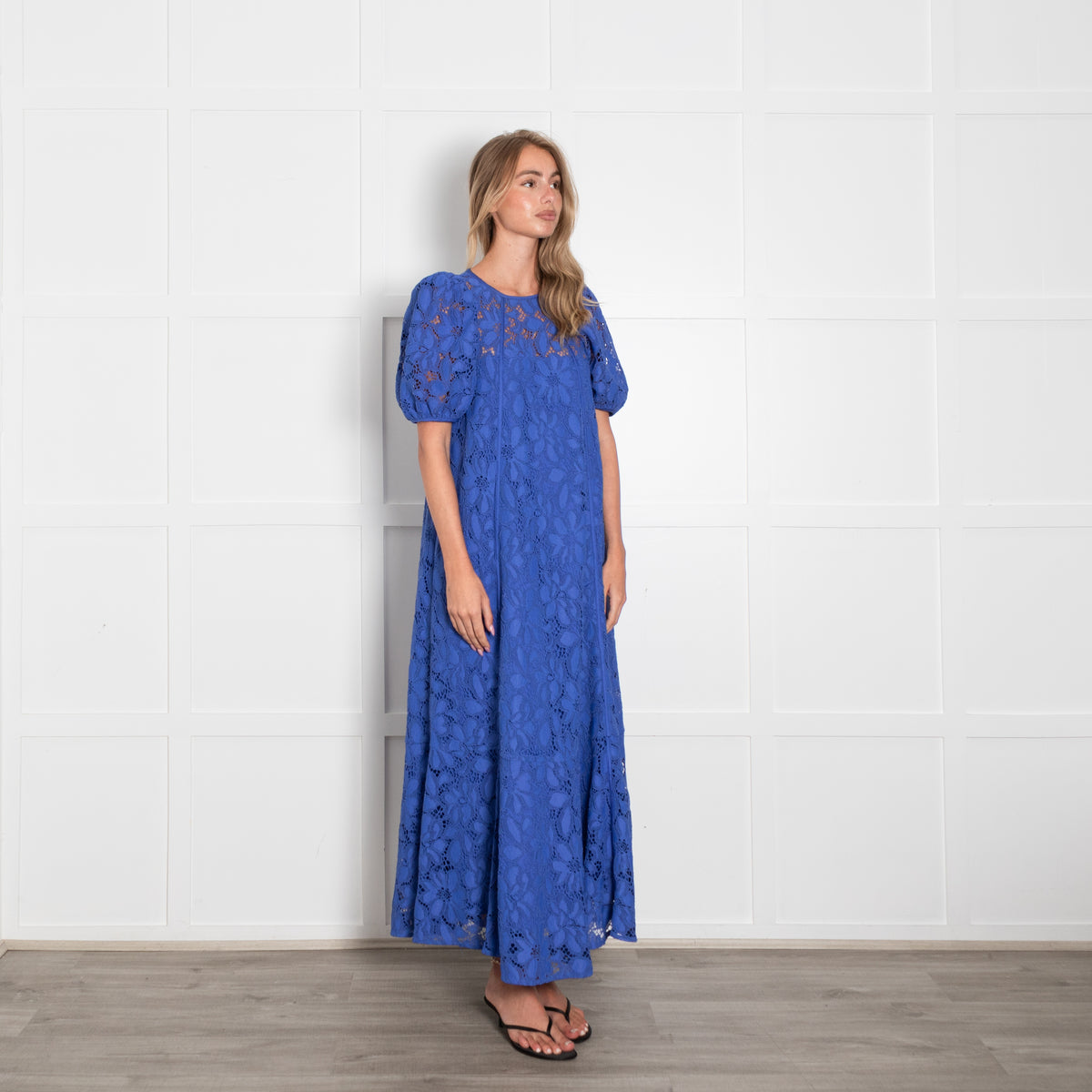 Me + Em Guipure Statement Lace Royal Blue Dress