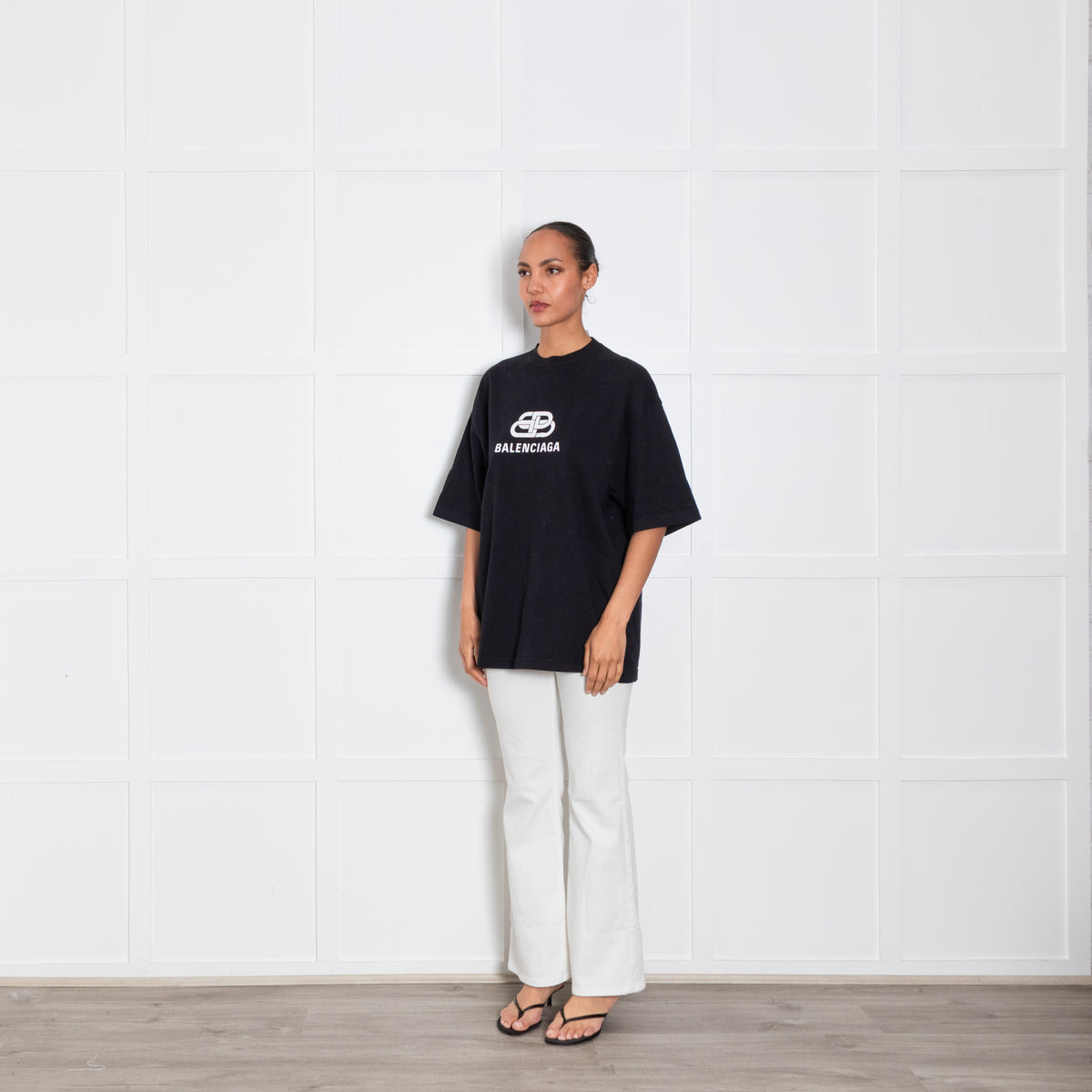 Balenciaga Black Logo Motif T Shirt