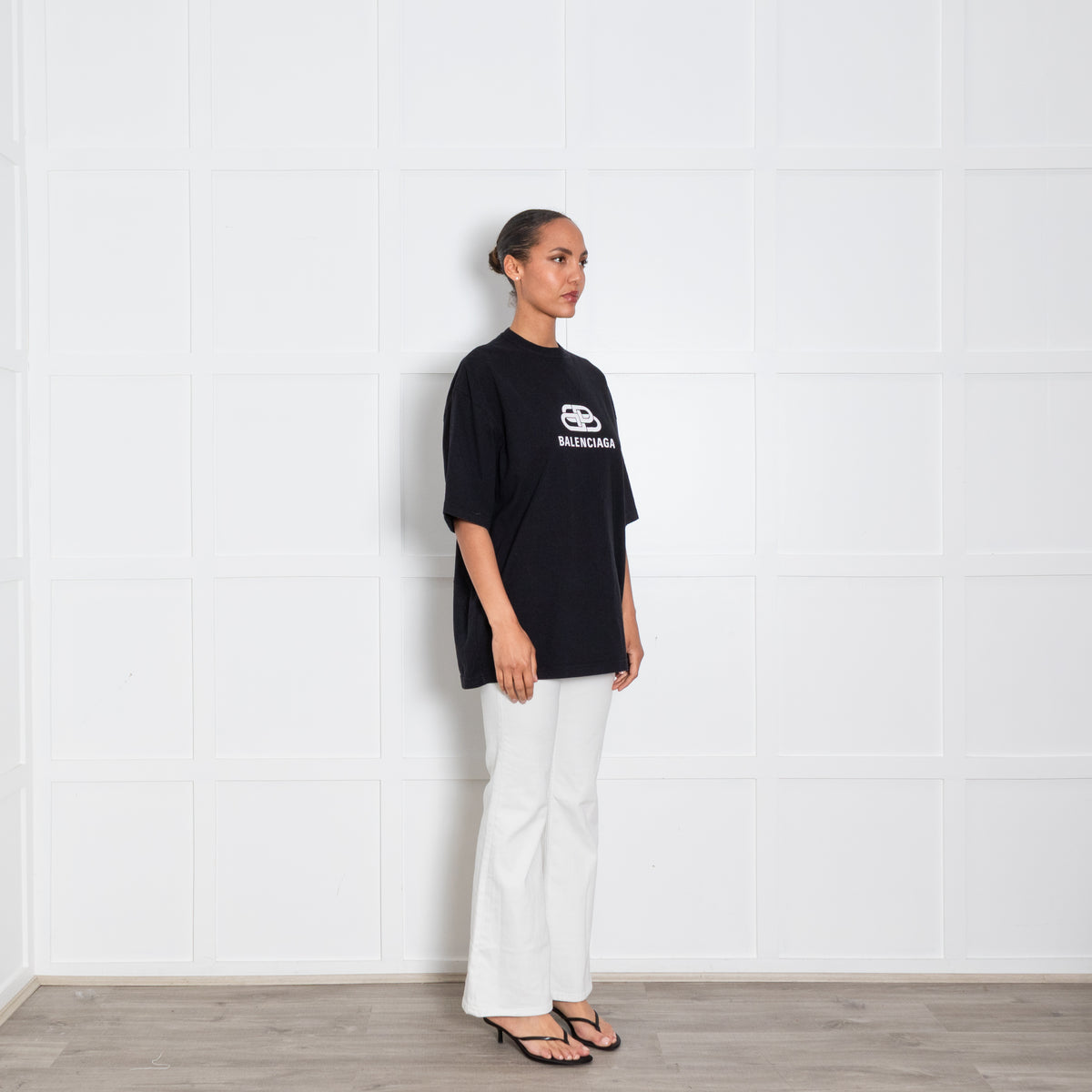 Balenciaga Black Logo Motif T Shirt