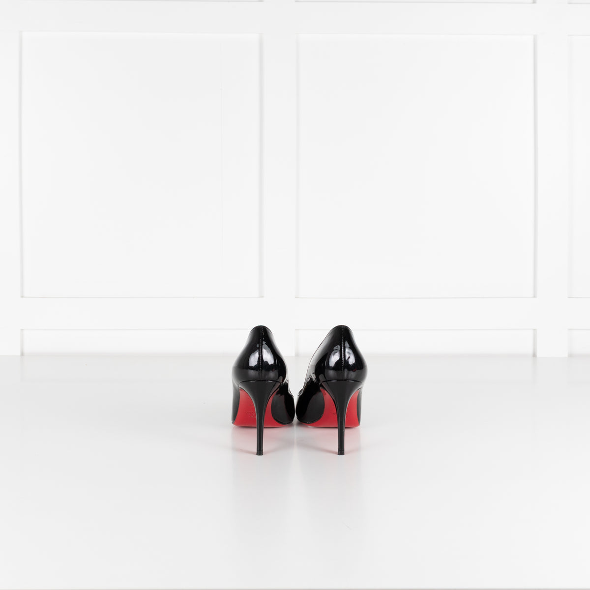 Christian Louboutin Black Patent Peep Toe Heels