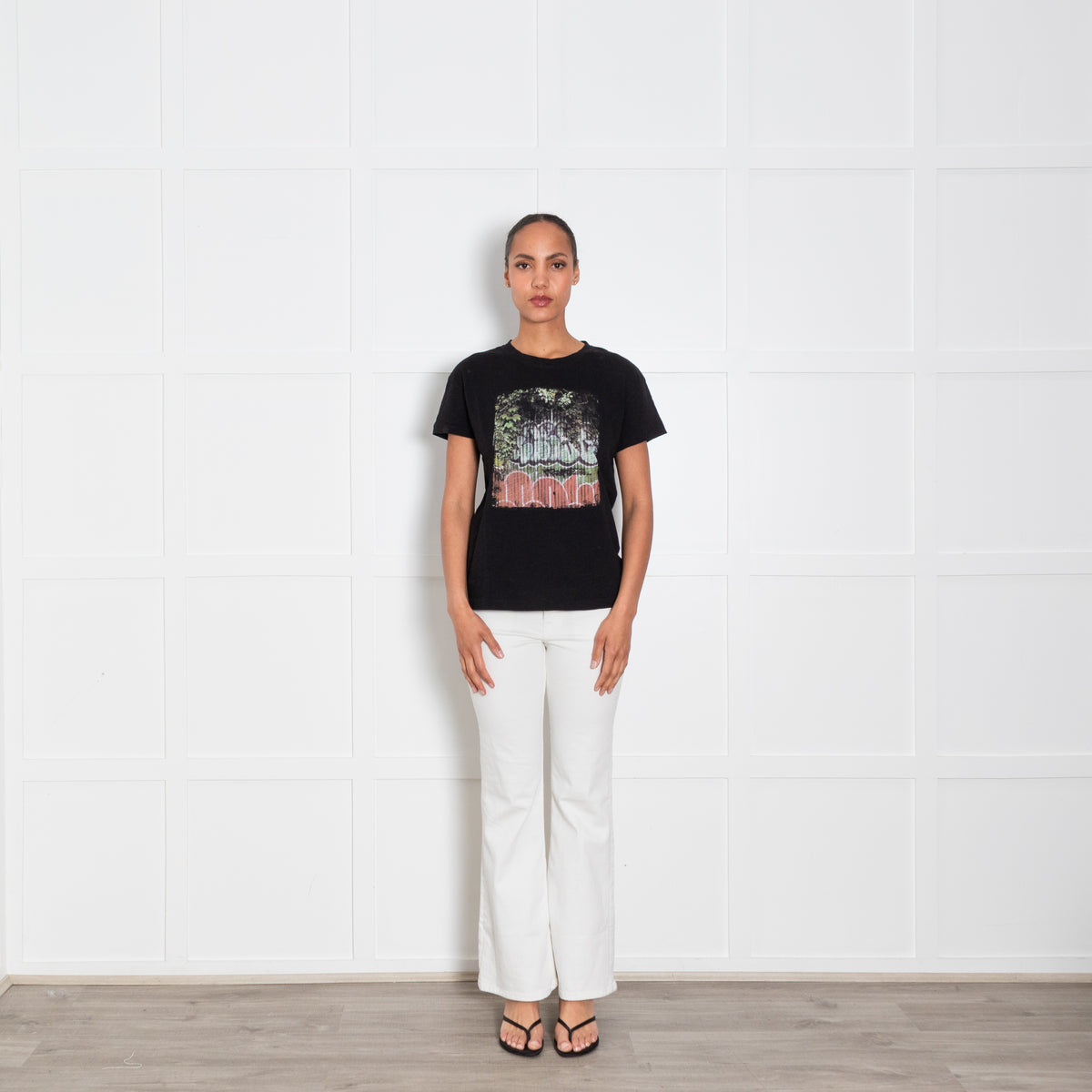 ba&sh Black T Shirt With Red Design