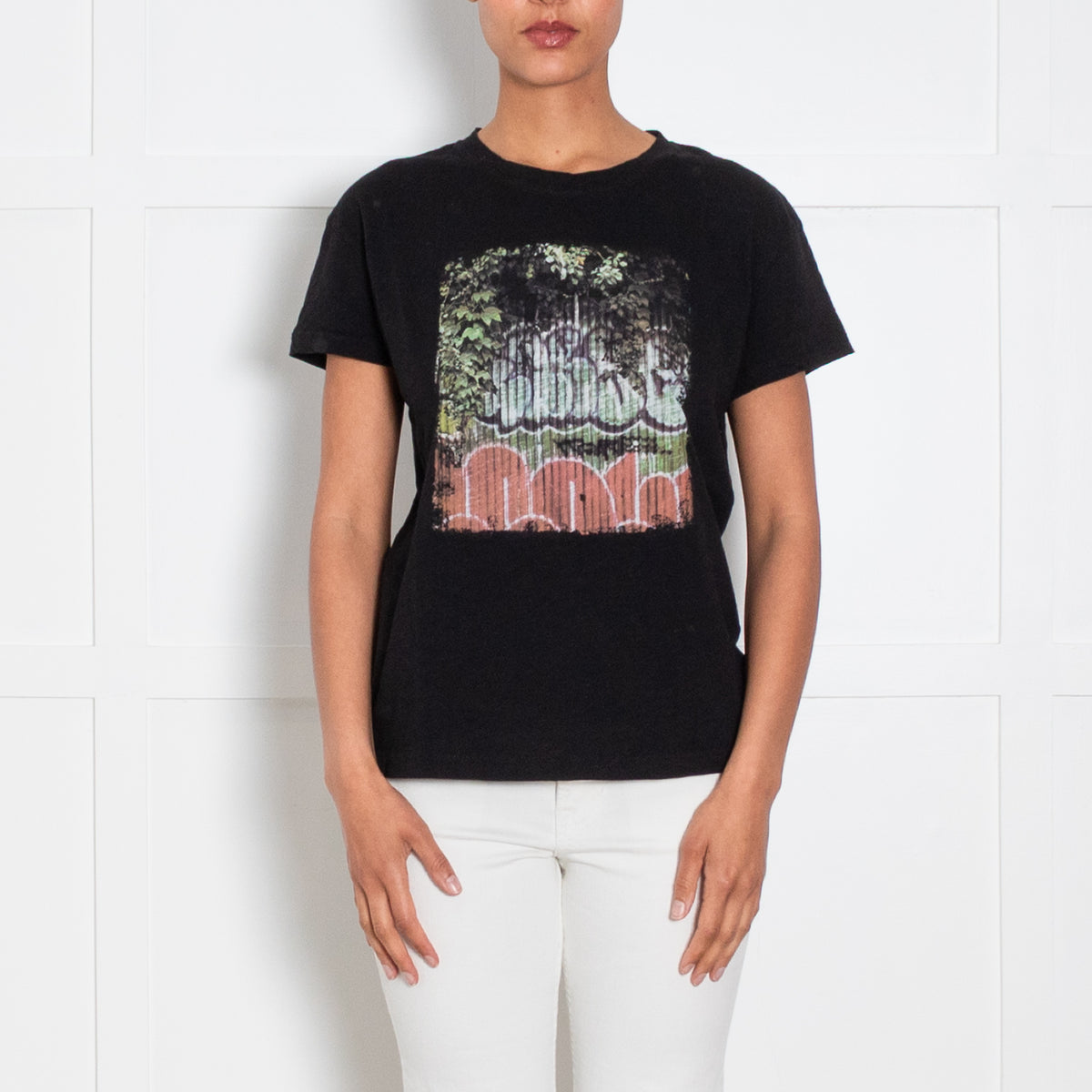 ba&sh Black T Shirt With Red Design