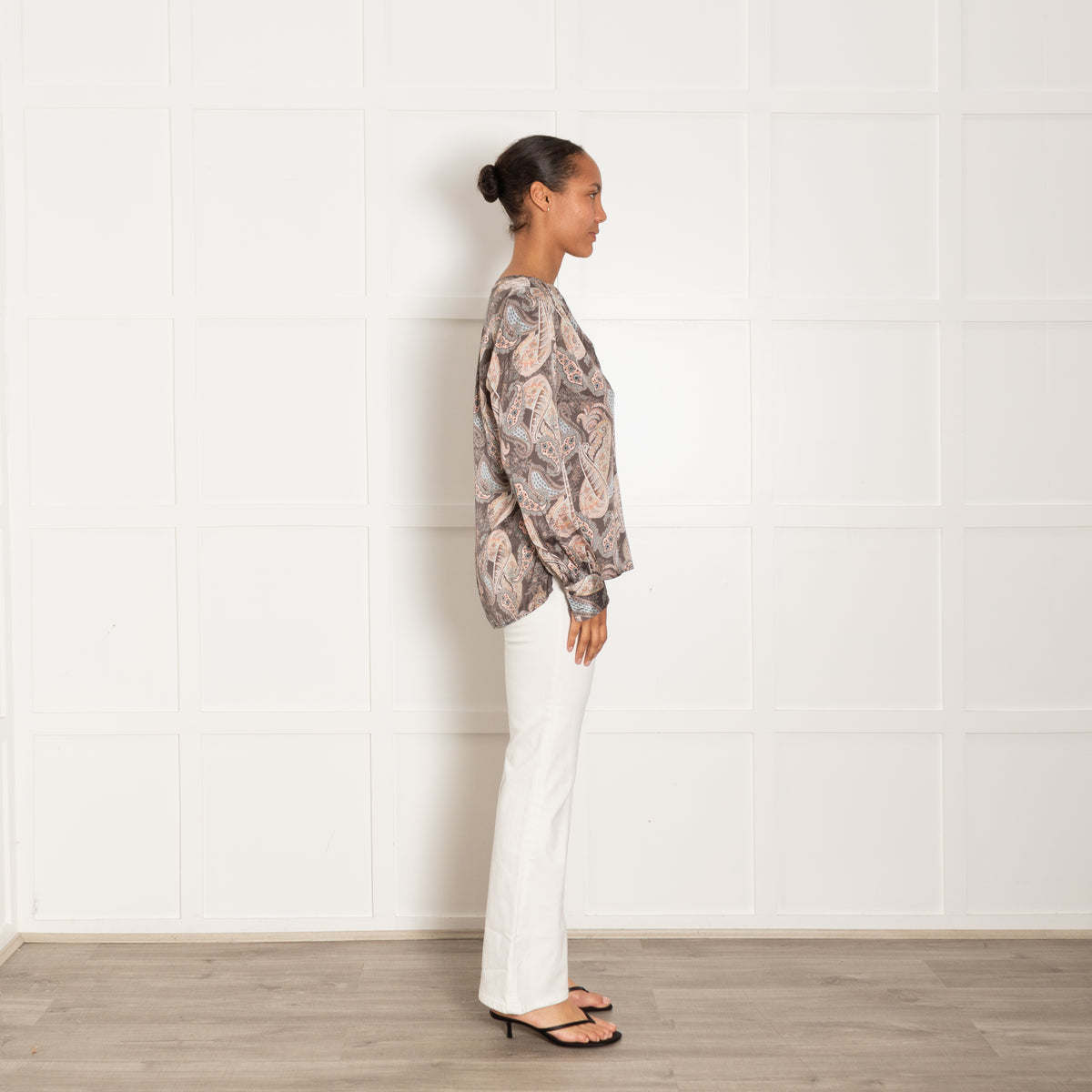 Dea Kudibal Khaki And Pink Silk Mix Top