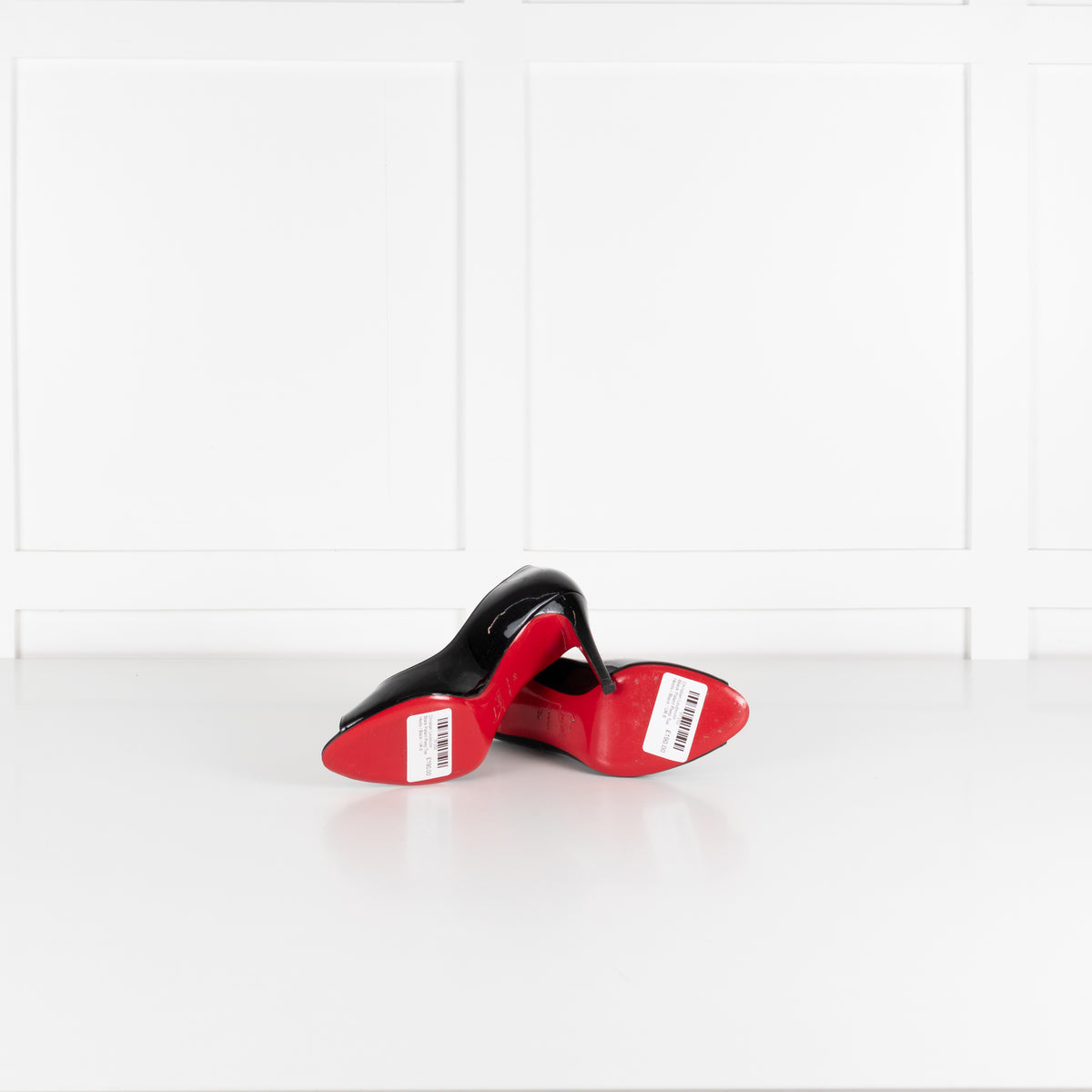 Christian Louboutin Black Patent Peep Toe Heels