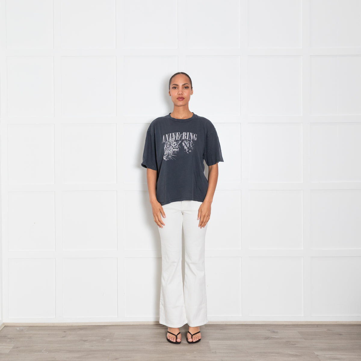 Anine Bing Leopard Profile Logo T-Shirt