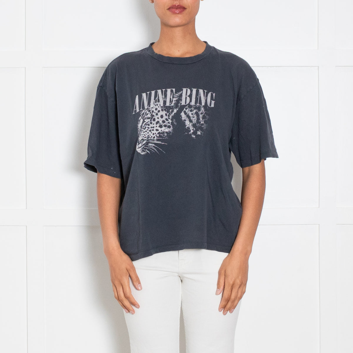 Anine Bing Leopard Profile Logo T-Shirt