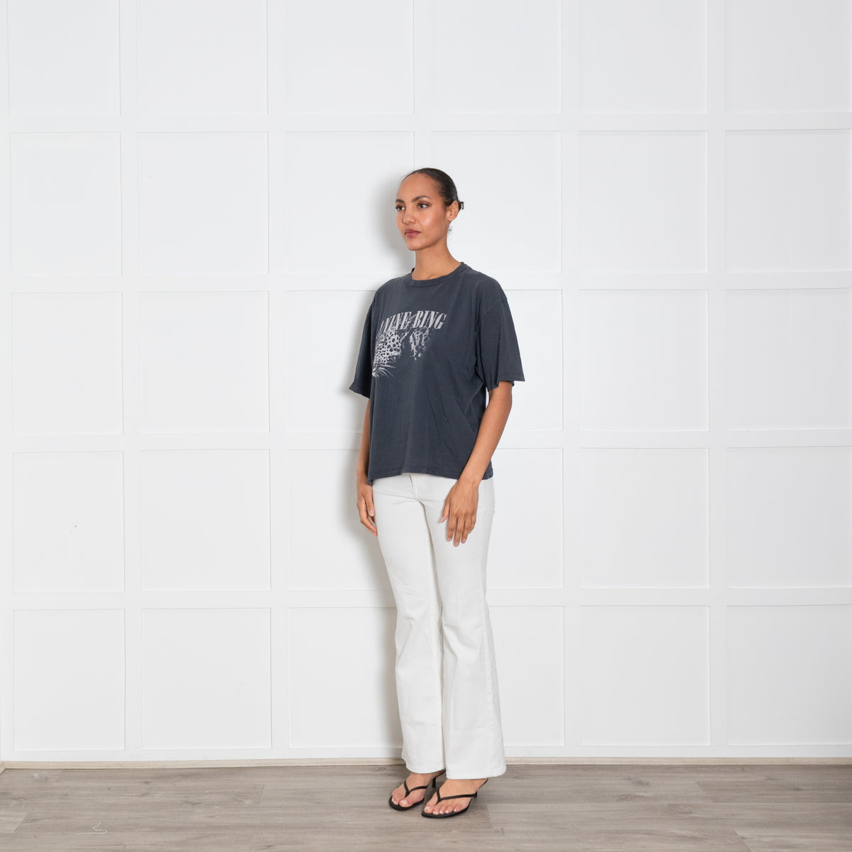 Anine Bing Leopard Profile Logo T-Shirt