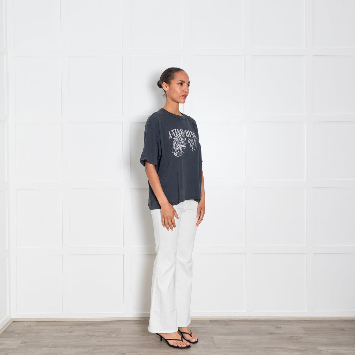 Anine Bing Leopard Profile Logo T-Shirt