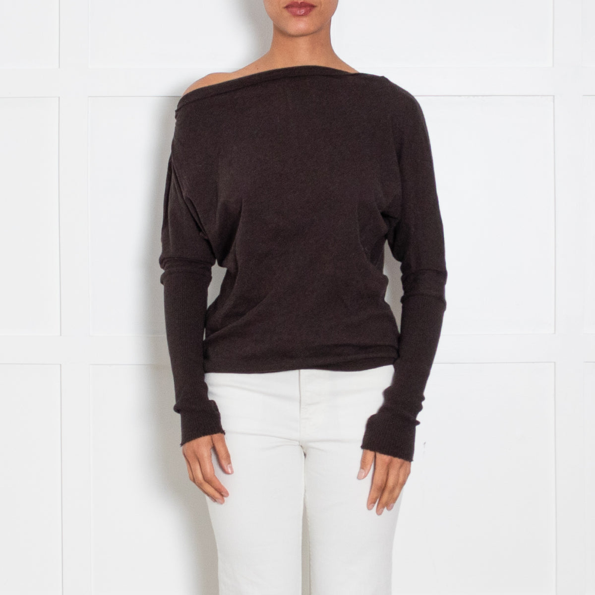Enza Costa Brown Fine Knit Jumper