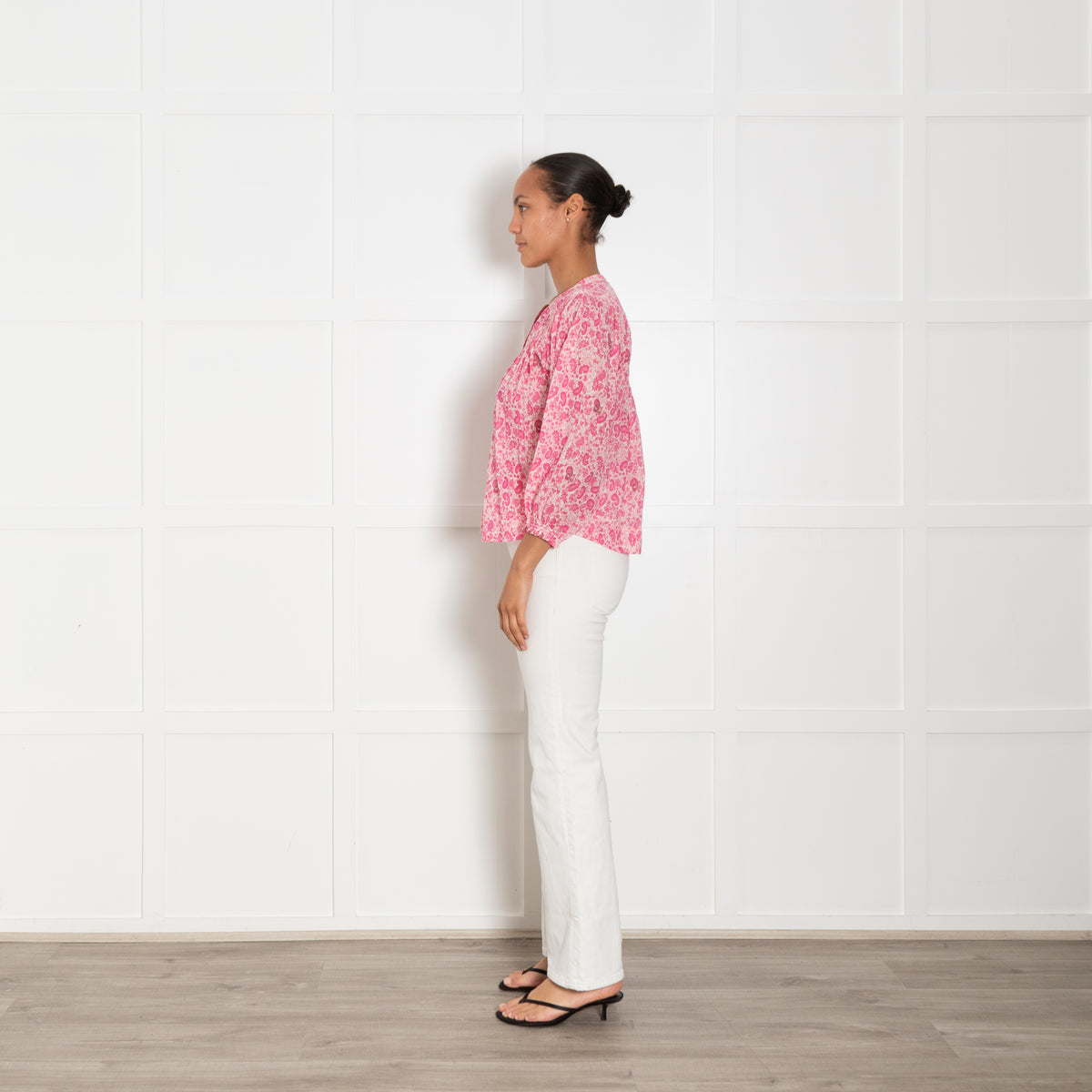 M.A.B.E  Pink And White Paisley Print Blouse