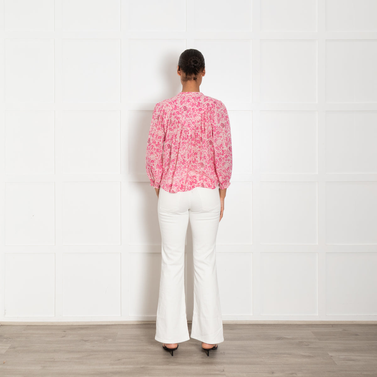 M.A.B.E  Pink And White Paisley Print Blouse