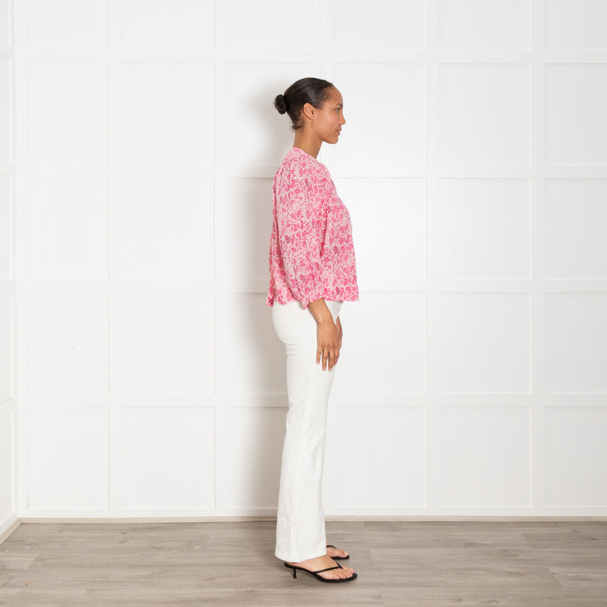 M.A.B.E  Pink And White Paisley Print Blouse