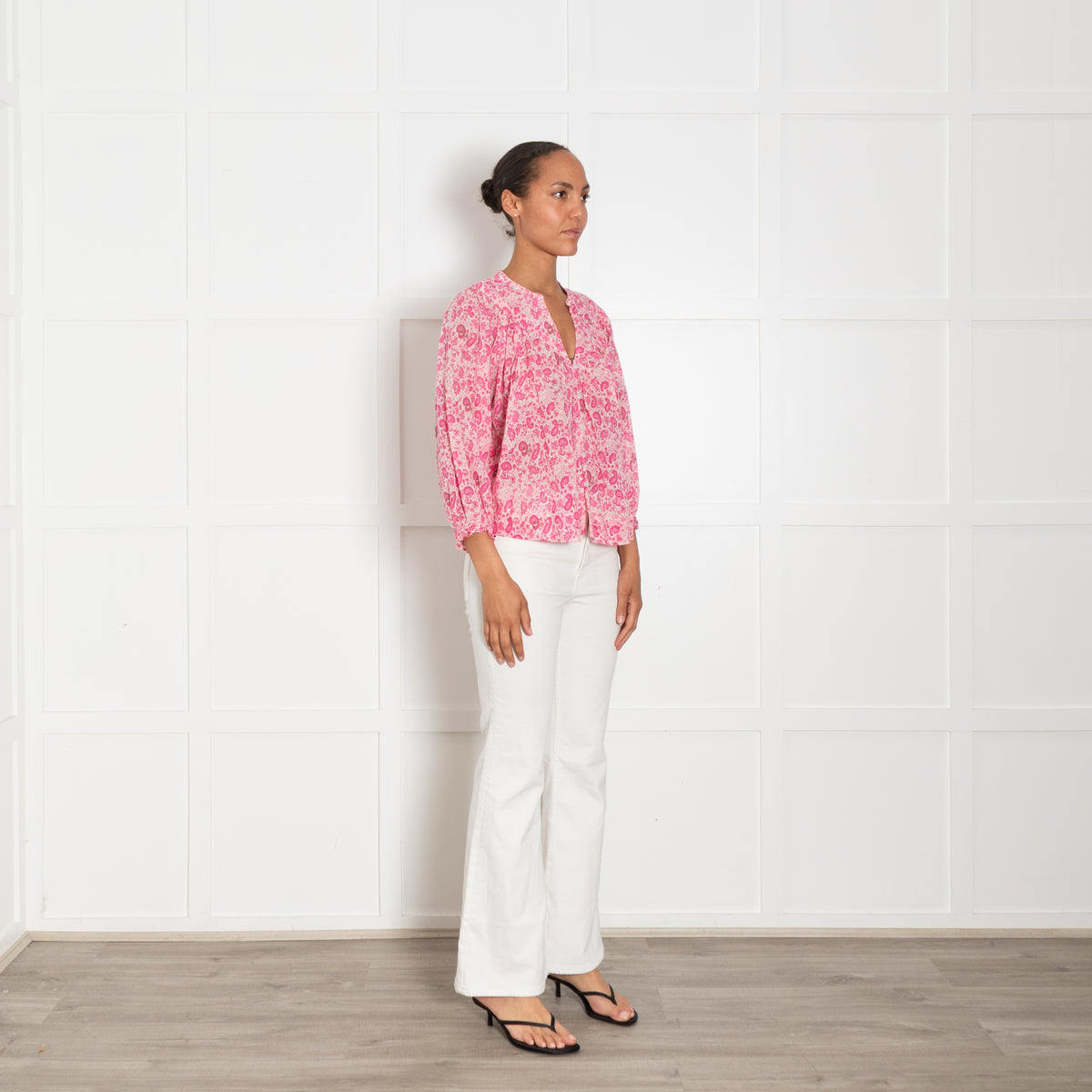 M.A.B.E  Pink And White Paisley Print Blouse