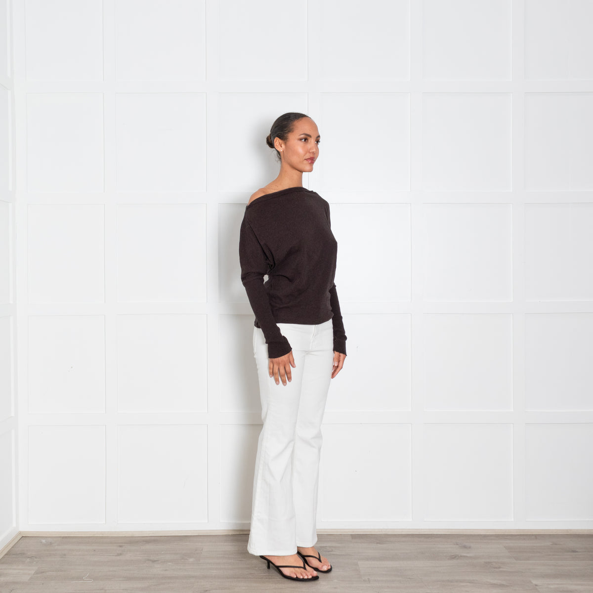 Enza Costa Brown Fine Knit Jumper