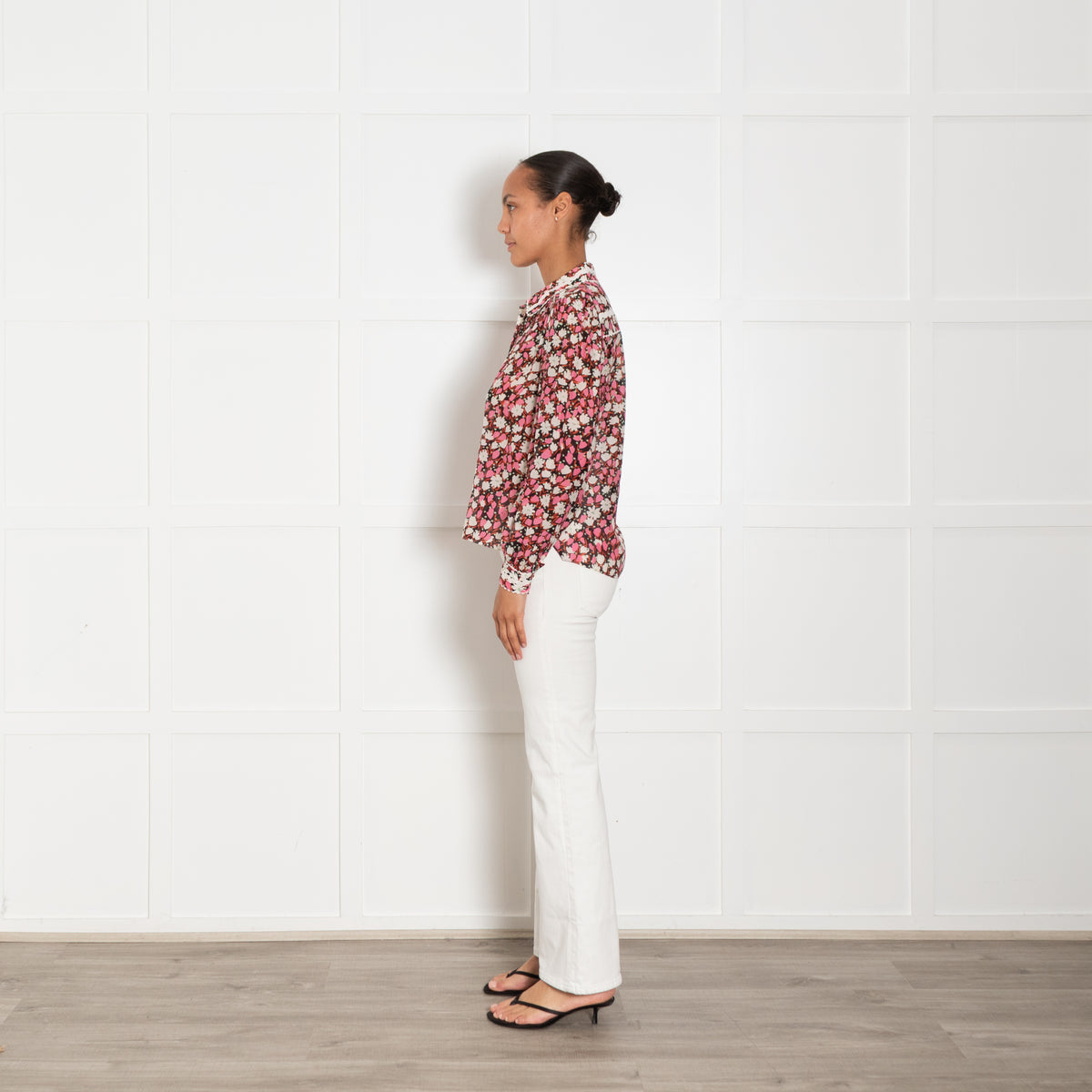 Me + Em Multicolour Floral Cotton & Silk Mix Blouse