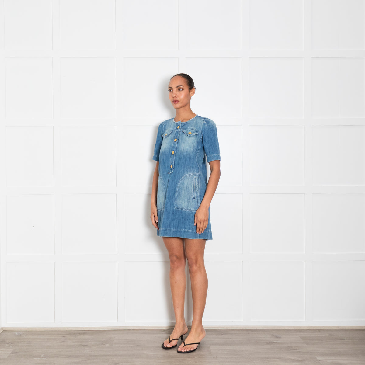Isabel Marant Etoile Blue Denim Short Sleeve Dress