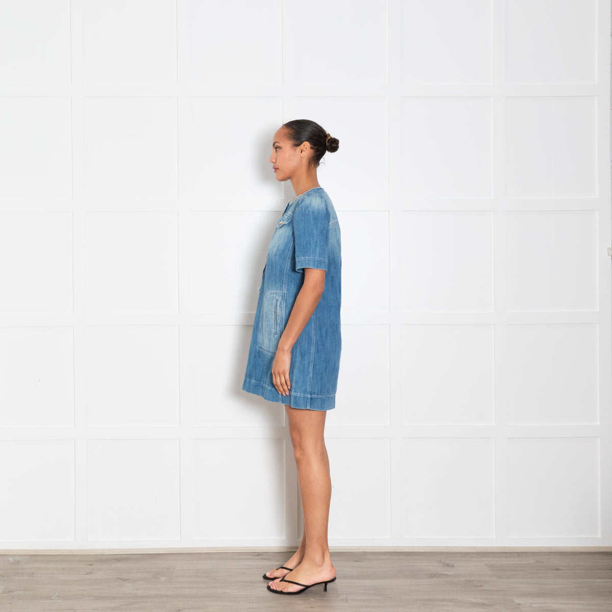 Isabel Marant Etoile Blue Denim Short Sleeve Dress
