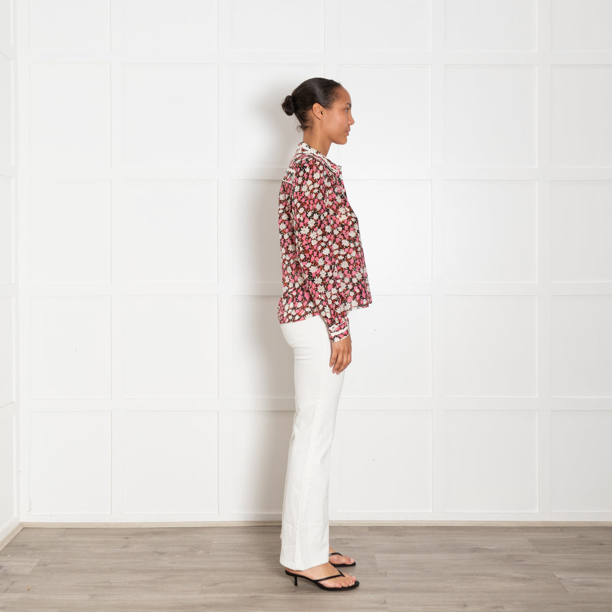 Me + Em Multicolour Floral Cotton & Silk Mix Blouse