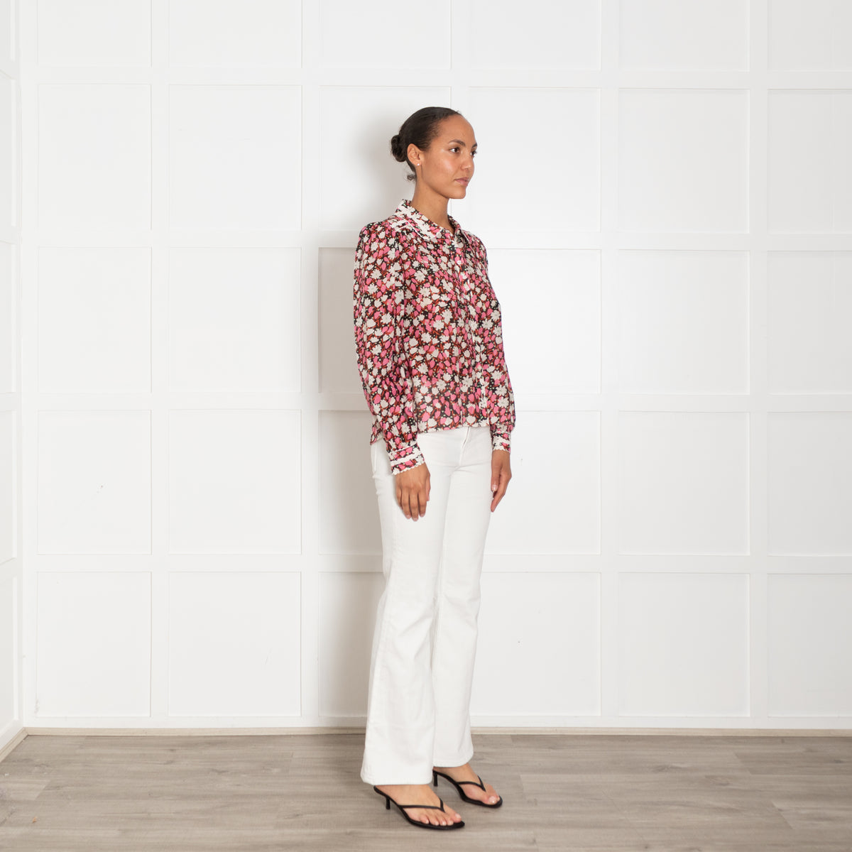 Me + Em Multicolour Floral Cotton & Silk Mix Blouse