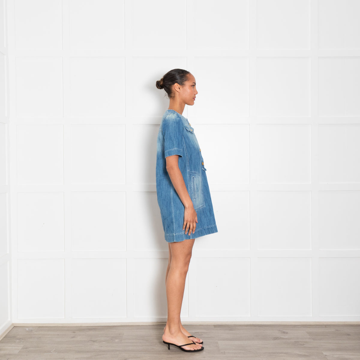 Isabel Marant Etoile Blue Denim Short Sleeve Dress